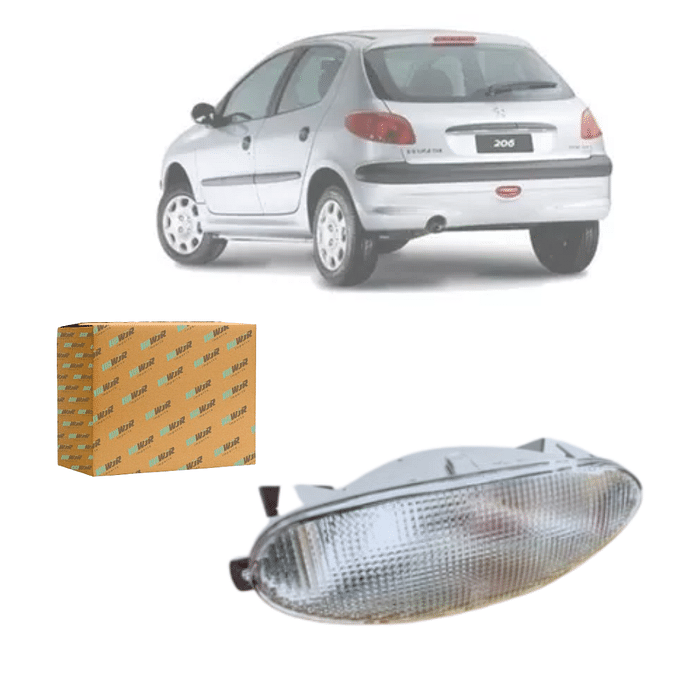 Luz De Neblina Traseiro Peugeot 206 99 2000 Branca Raiada