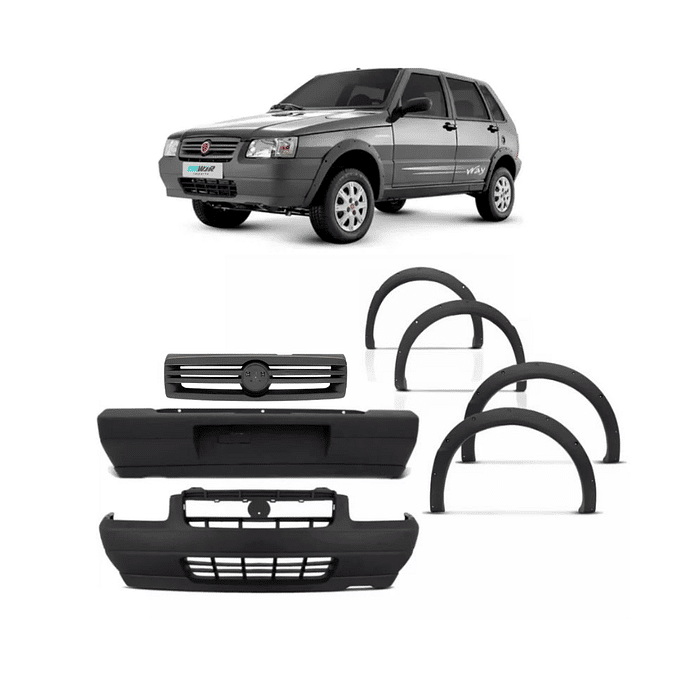 Kit Parachoque Dianteiro Uno 2004 2005 2006 2007 2008 2009 2010 2011 2012 2013 2014