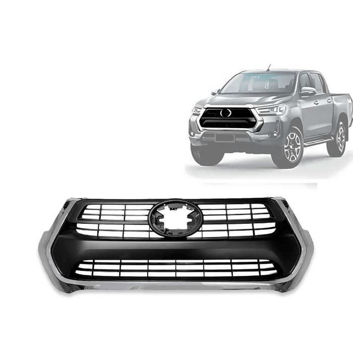 Grade Dianteira  Hilux Pick Up 2021 2022  Preta Cromada