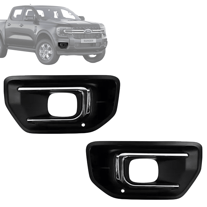 Par Grade Moldura Milha Ranger 2024 2025 Cromado