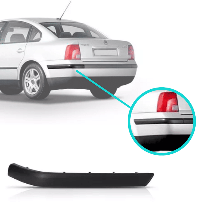 Moldura  Parachoque Traseiro Esquerdo Passat 97 98 99 2000