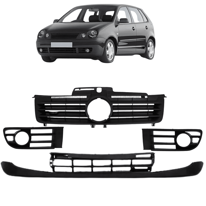 Kit Saia Spoiler Parachoque Dianteiro Polo 2003 2004 2005