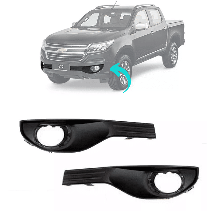 Par Moldura Milha Parachoque S10 2017 2018 2019