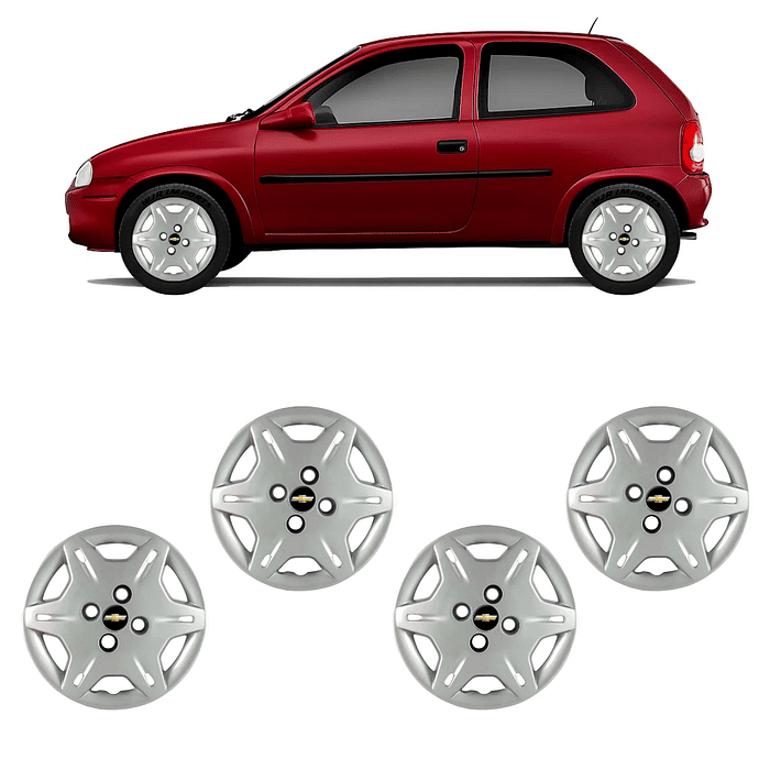 Jogo Calota Aro 13 Corsa Wind 2000 Prata