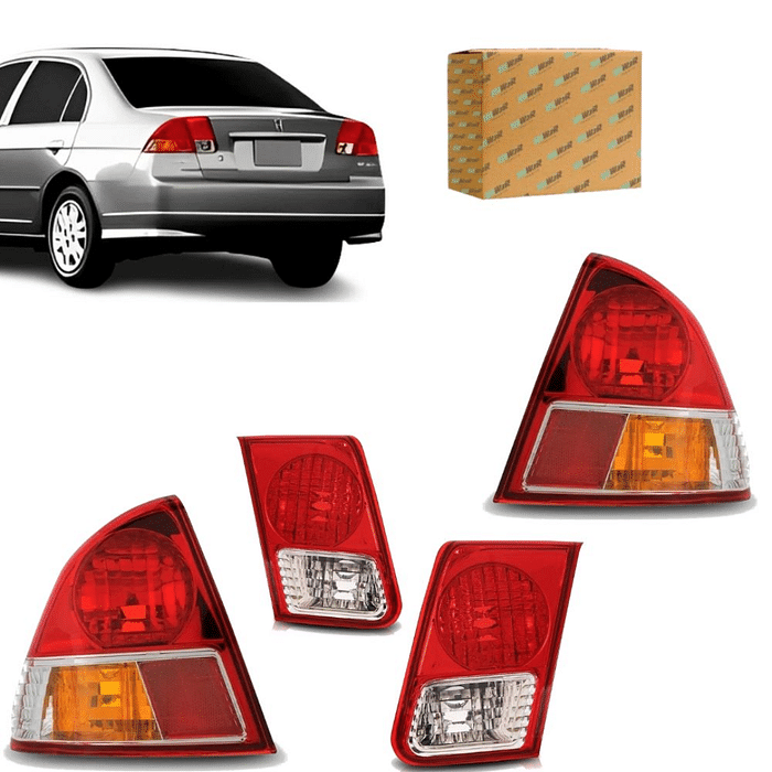 Kit Conjunto Lanterna Traseira Honda Civic 2004 2005 2006