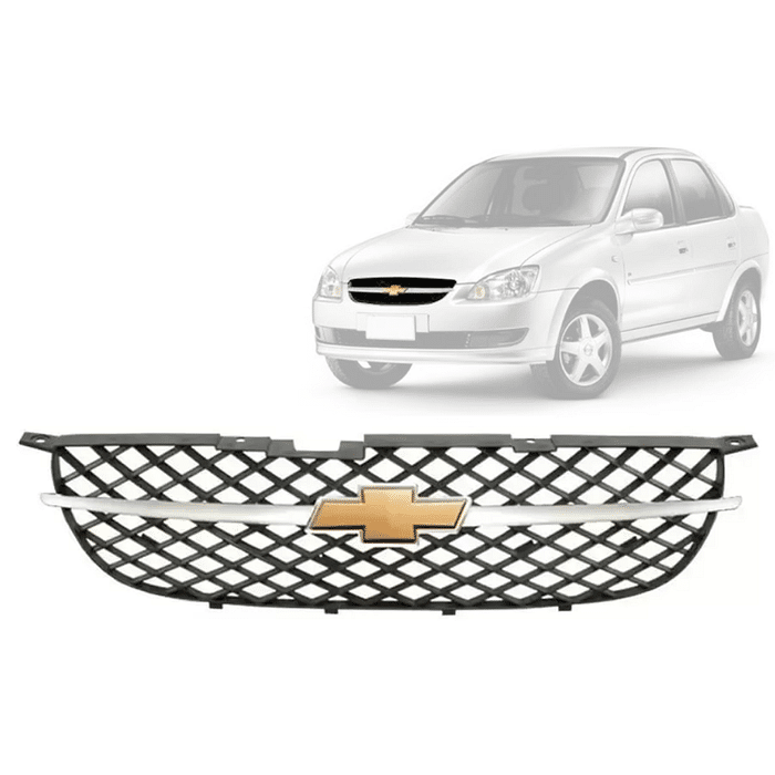 Grade Dianteira Corsa Classic 2011 2012 2013 2014 C/ Friso Cromado E Emblema
