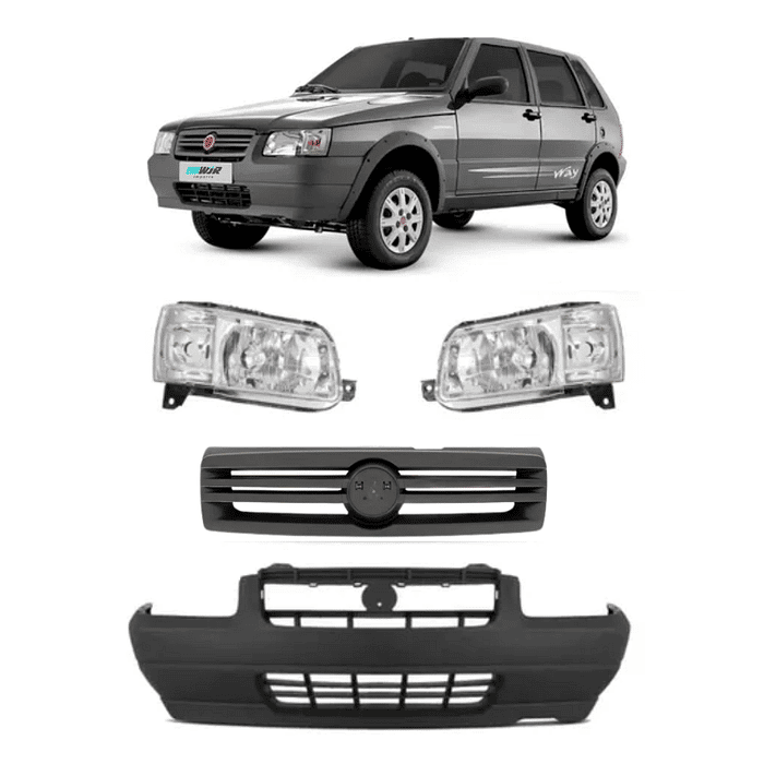 Kit Parachoque Dianteiro Uno 2006 2007 2008 2009 2010 2011