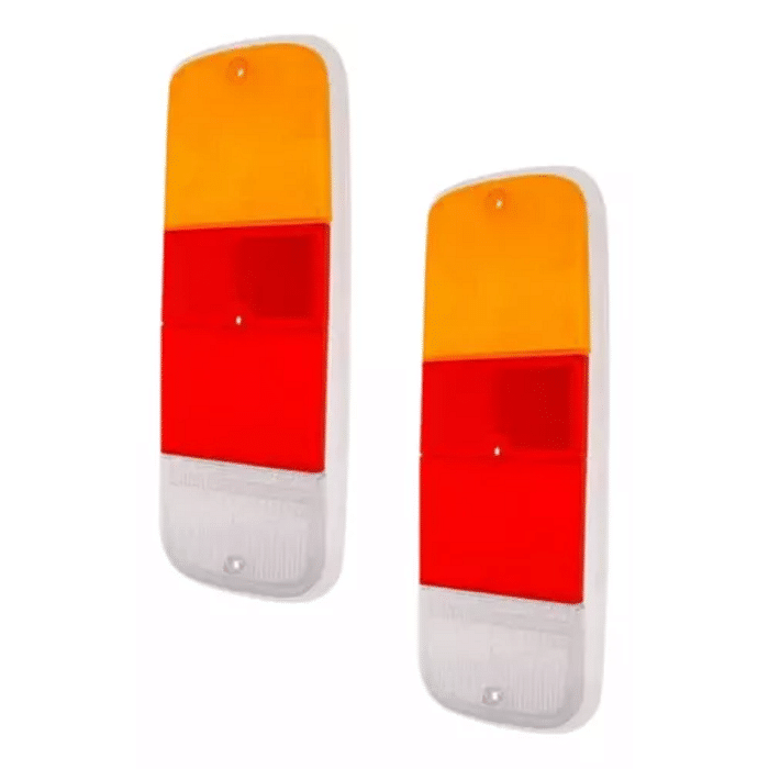 Par Lente Lanterna Traseira Kombi 1976 a 2014 Tricolor