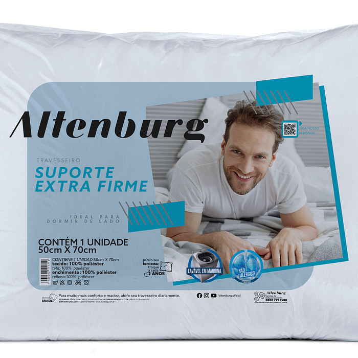 Travesseiro Suporte Microfibra Extra Firme - Altenburg
