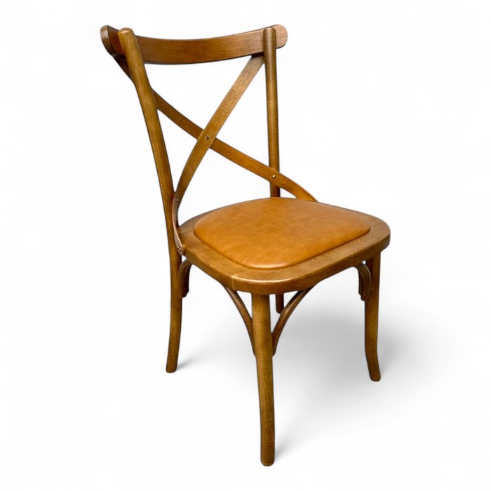 Cadeira Espanha Mel Assento Em Madeira Maciça Estofado Itapema Camel