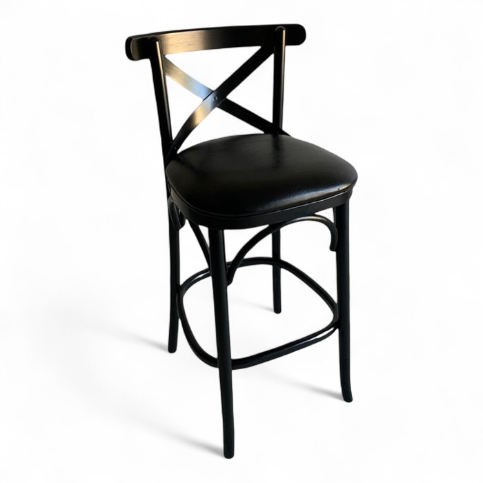 Banqueta Espanha Preta Assento Courissimo Preto