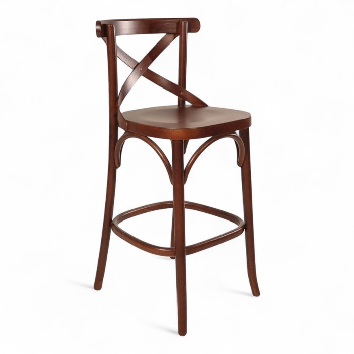 Banqueta Espanha Confortável em Madeira Maciça Castanho