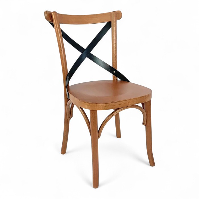 Cadeira Espanha Gourmet Verniz Mel E X Laqueado Preto
