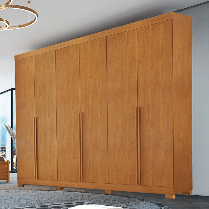 Guarda Roupa Casal Master 270 6 Portas, 100% MDF cor Nature - Bianchi