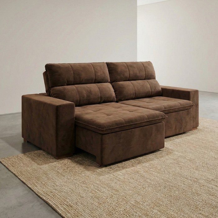 Sofá Retrátil e Reclinável Inovaflex Smart Milenium 3 Lugares Marrom