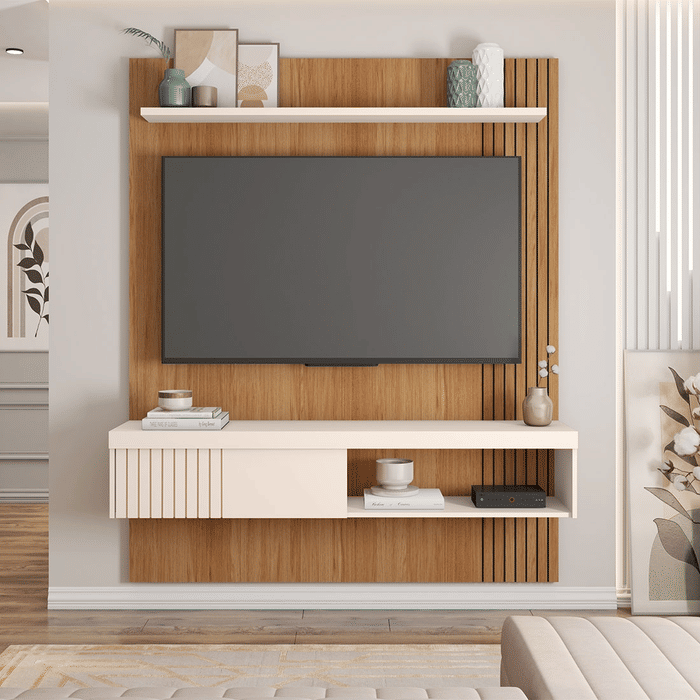 Painel para TV 65 Polegadas Jade 1.5 Caemmun Freijó/Off White