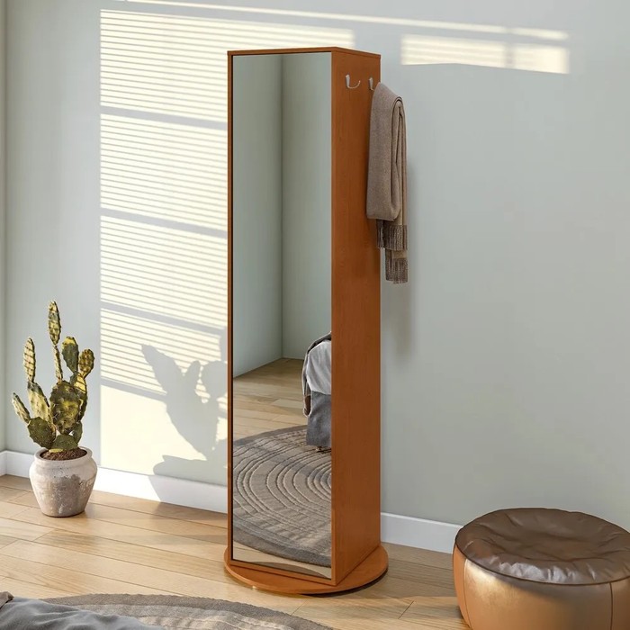 Multiuso Sapateira Esthela com Espelho e Base Giratória – Lopas – Cor Frassino