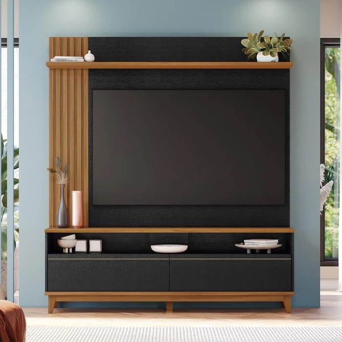 Estante Home NT 1335 Para Tv Até 65" Preto Tx/Freijó Trend Notável Móveis