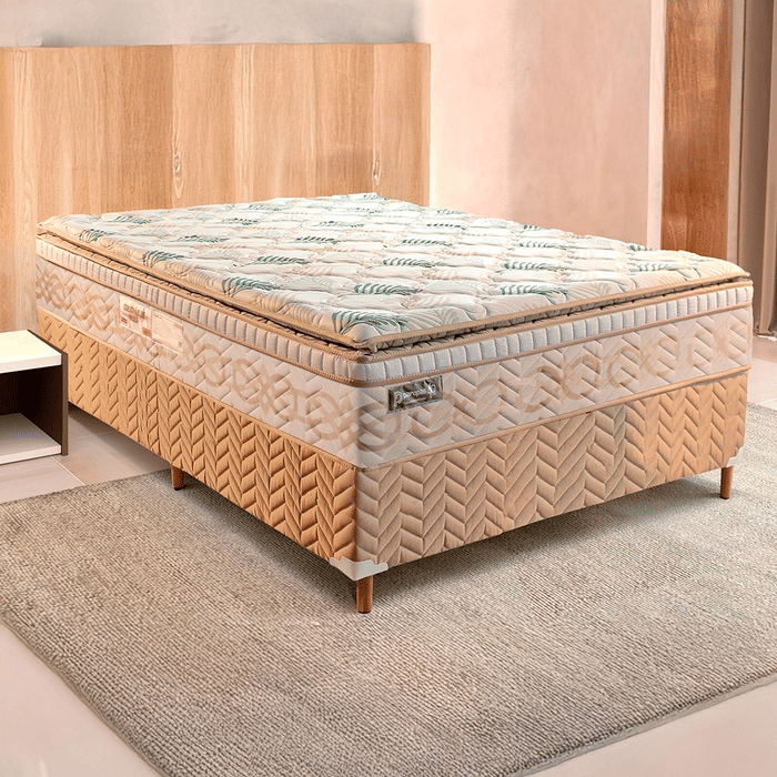 Conjunto Box Recordare Bambo Casal 138cm com Molas Ensacadas - Paropas