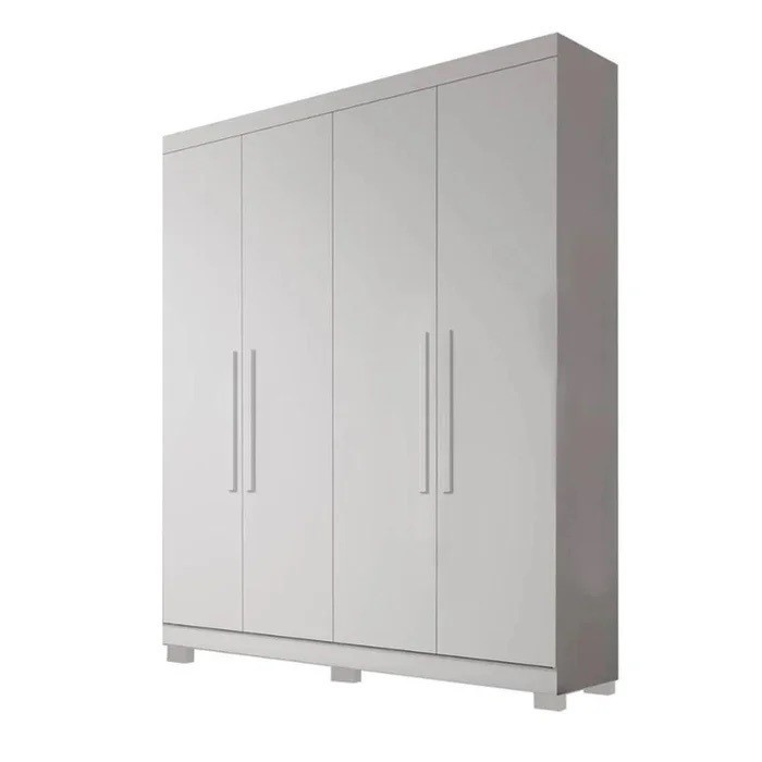 Guarda-Roupa Solteiro 4 Portas Sergipe Branco - Bianchi 