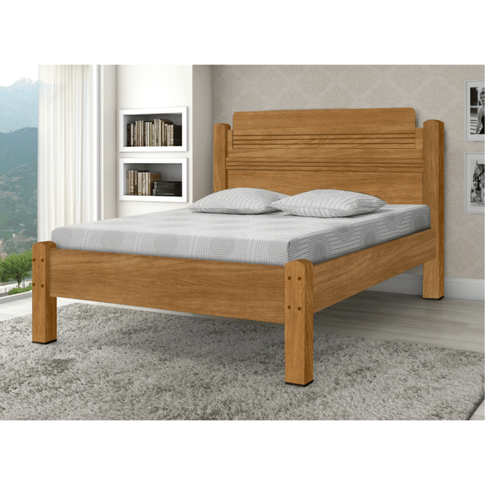 Cama Casal em MDF Paris Nature - Gabrielli Móveis