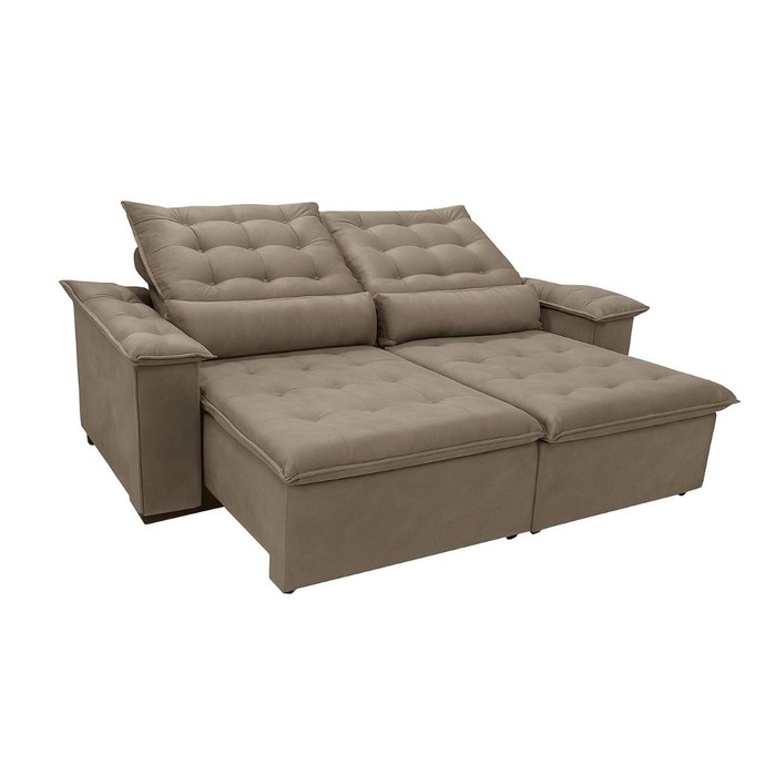 Sofá Retrátil Reclinável Dcore Veneza 210cm 2 Módulos Castor