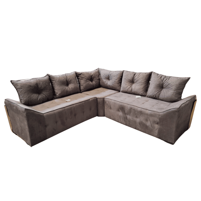 Sofá de Canto Charme Marrom Malu Estofados