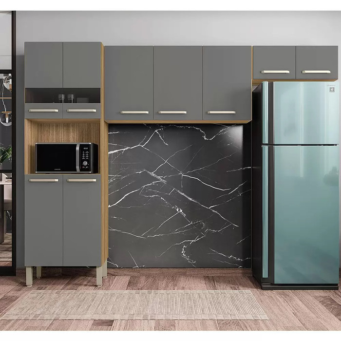 Cozinha Compacta 3 Peças Parana Versalhes Freijo/Gris