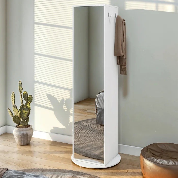 Multiuso Sapateira Esthela com Espelho e Base Giratória – Lopas – Cor Branco