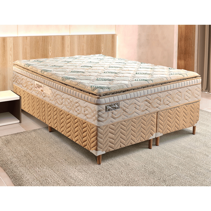 Conjunto Cama Box Queen Size Recordare Bambo Casal 158cm com Molas Ensacadas - Paropas