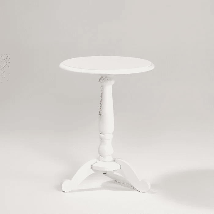 Mesa Redonda Lateral de Apoio Branca