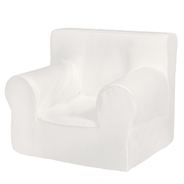 Mini Sofá Poltrona Infantil Off White de Espuma com Alça de Transporte e Capa Lavável