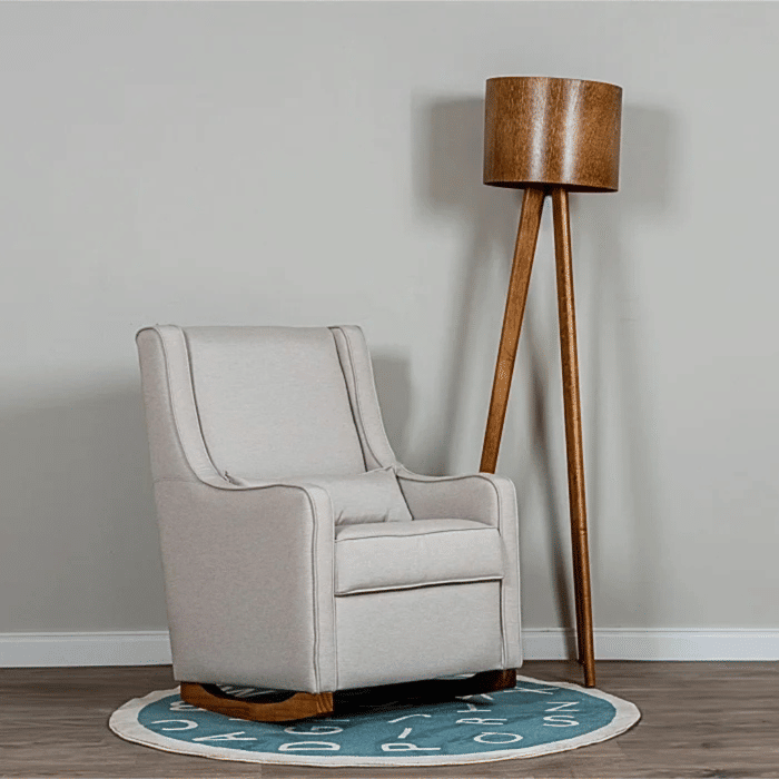 Poltrona de Amamentação Cozy com Balanço Linho Cinza