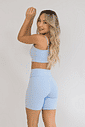 Conjunto Feminino Fitness Básico Bermuda e Top - Azul Polar