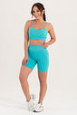 Conjunto Feminino Fitness Básico Bermuda e Top - Azul Tiffany