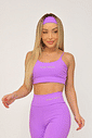 Conjunto Feminino Fitness Básico Bermuda e Top - Roxo Magic