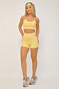 Conjunto Feminino Fitness Básico Shorts e Top - Amarelo