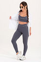 Conjunto Feminino Fitness Básico Legging e Top - Chumbo