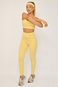 Conjunto Feminino Fitness Básico Legging e Top - Amarelo