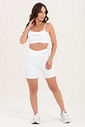 Conjunto Feminino Fitness Básico Bermuda e Top - Branco