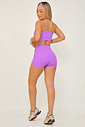 Conjunto Feminino Fitness Básico Shorts e Top - Roxo Magic