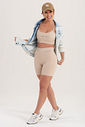 Bermuda Feminina Fitness Básico Poliamida - Areia Duna Bermuda Feminina Fitness Básico Poliamida - Areia Duna