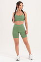 Conjunto Feminino Fitness Básico Bermuda e Top - Musgo Malva