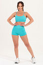 Conjunto Feminino Fitness Básico Shorts e Top - Azul Tiffany