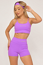 Conjunto Feminino Fitness Básico Shorts e Top - Roxo Magic