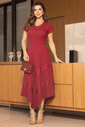 VESTIDO MALHA TEXTURIZADA COM RENDA CHANTILLY - 14541