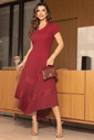 VESTIDO MALHA TEXTURIZADA COM RENDA CHANTILLY - 14541