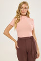 Blusa Manga Curta Canelado Poliamida