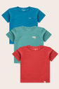 Combo 3 Camisetas Menino - Azul Turquesa - Verde Acqua - Vermelho Cedro Combo 3 Camisetas Menino - Azul Turquesa - Verde Acqua - Vermelho Cedro