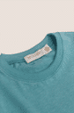 Camiseta Longa Infantil Malha Algodão Sustentável Botonê Verde Acqua Camiseta Longa Infantil Malha Algodão Sustentável Botonê Verde Acqua